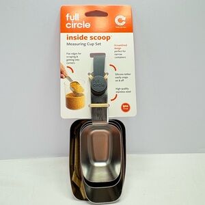 Brand New! Cost Plus World Market Inside Scoop Measuring Cup Set -Silver